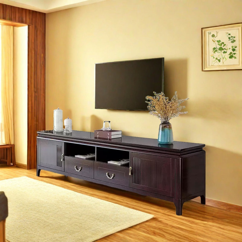 Solid wood new Chinese TV cabinet
